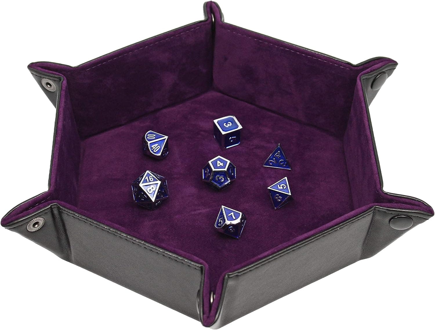Forged Dice Co. Dice Tray Portable Folding Dice Rolling Tray for use as DND Dice Tray D&D Dice Tray or Dice Game 6.5 Inch Quiets Rolling Metal Dice - Stronger Snaps Hold Tighter Than Other Dice Trays