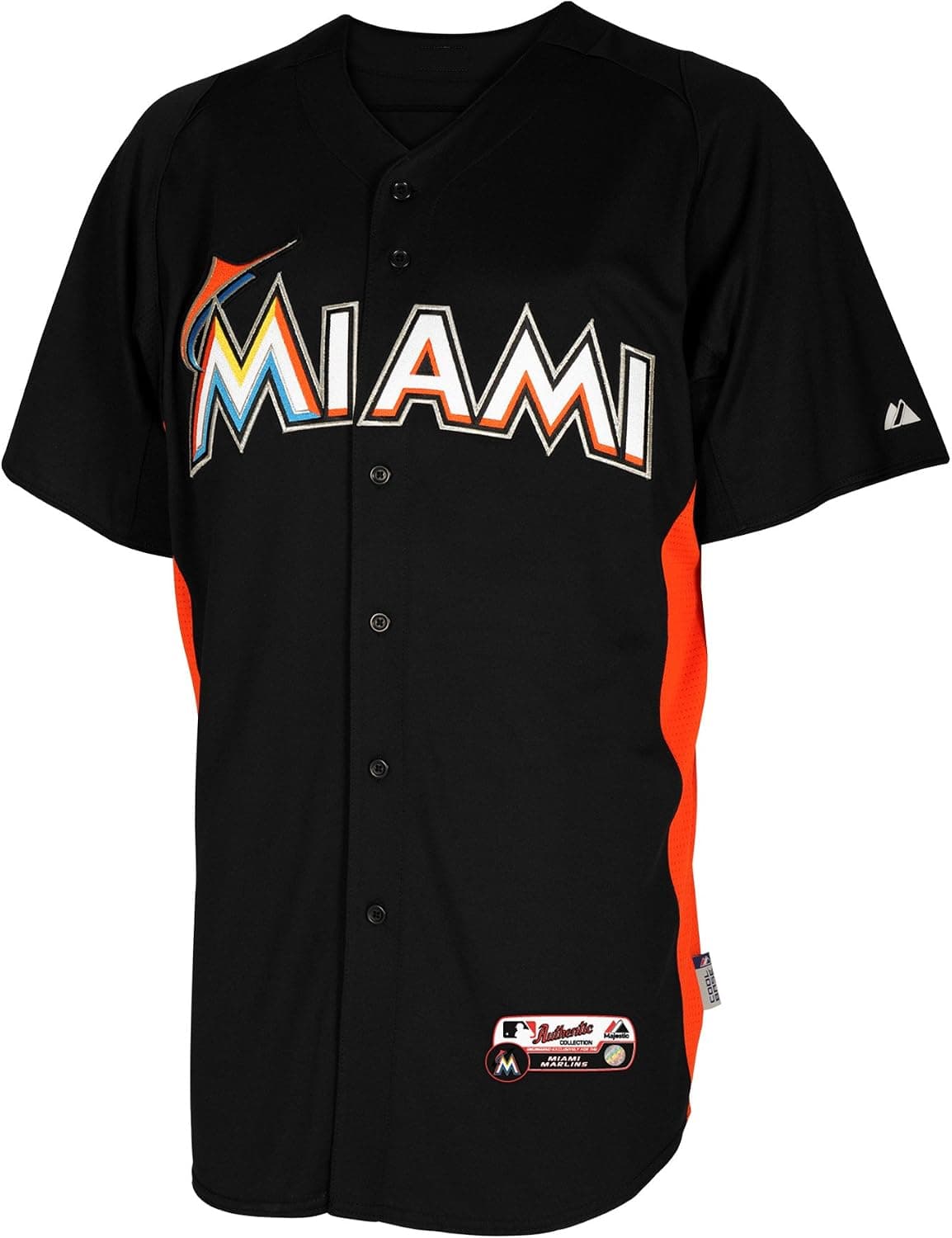 MLB Miami Marlins Cool Base Batting Practice Jersey, Black/Fire Red, Youth