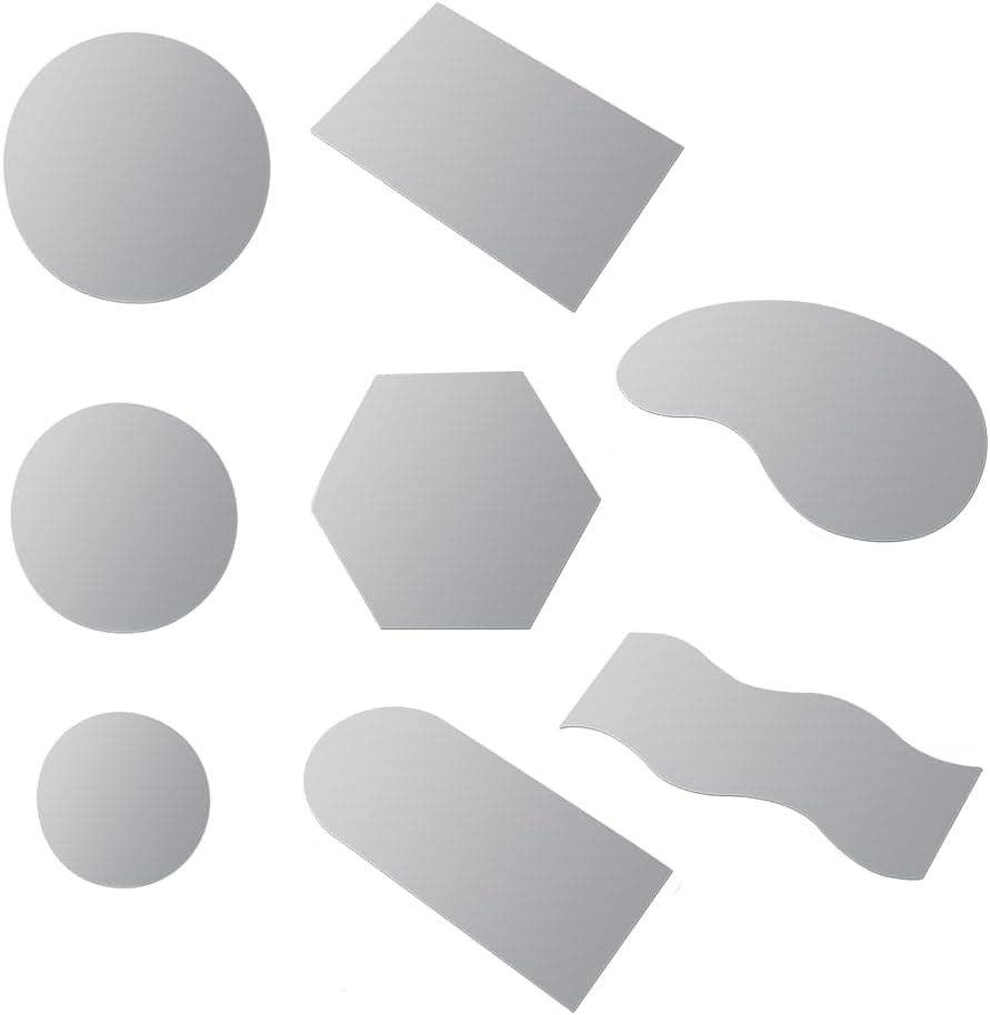 GISELA D Acrylic Mirror Reflection Board Geometric Shape Photo Background Props Set Photography Ornaments Reflective Display Sheet (8Pcs)