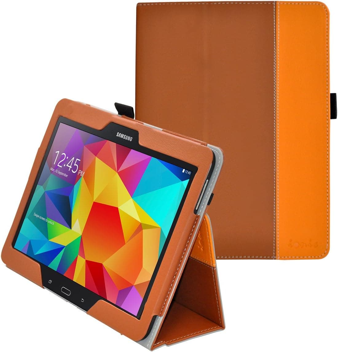 Ionic Leather Stand 2014 Samsung Galaxy Tab 4 10.1 10-Inch Case (Brown/Orange)