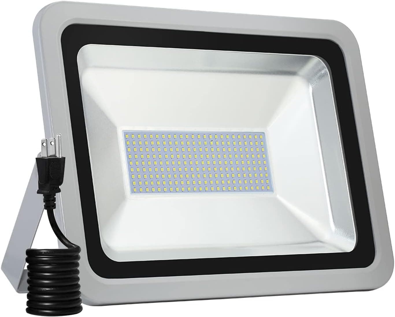 200W LED Flood Light with Plug, 20000LM Super Bright LED Work Lights, IP65 Waterproof Outdoor Security Light, 6500K Cold White Spotlight, Floodlight Lighting for Yard Garden Playground