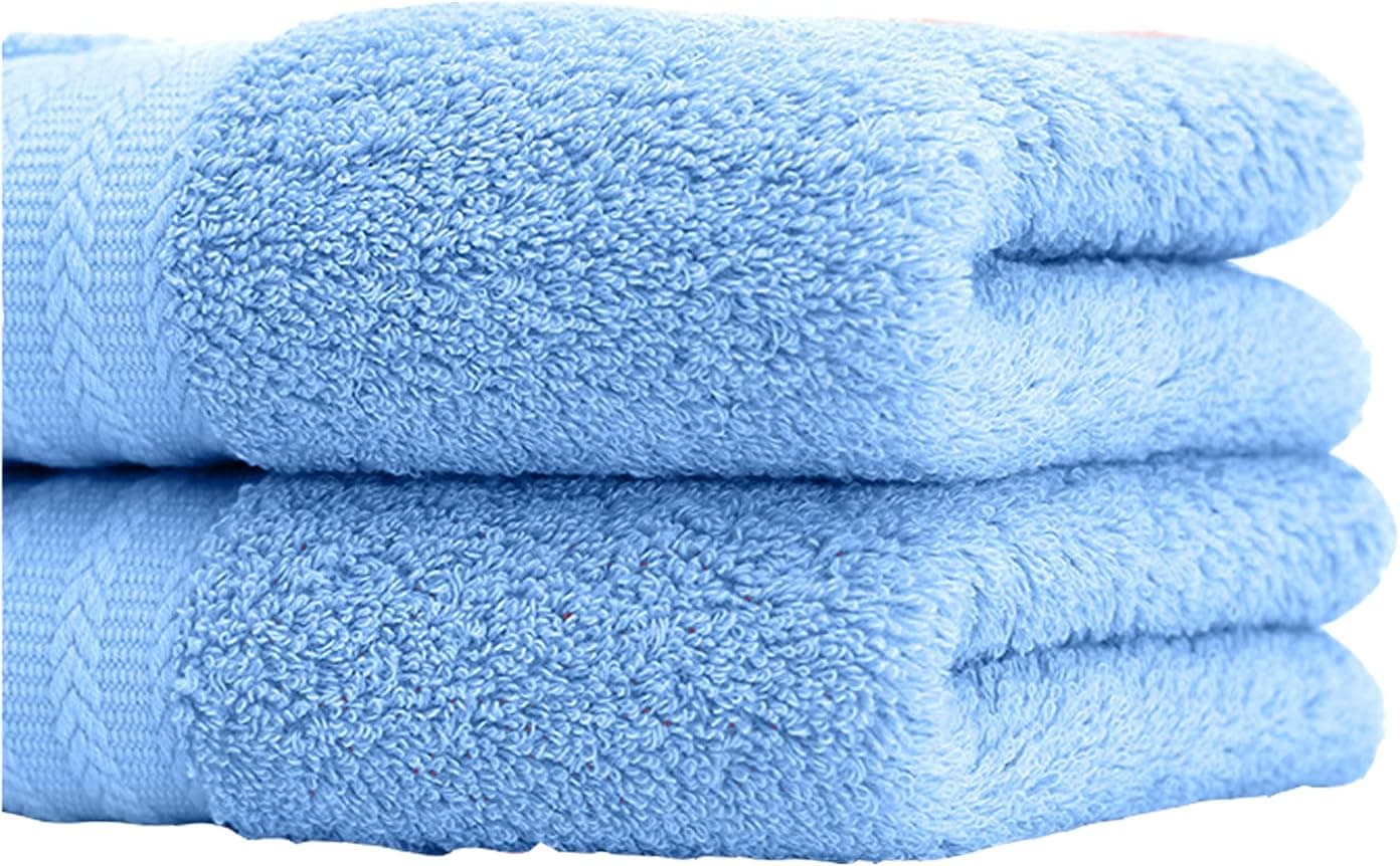 JININQ Premium Hand Towels Ultra Soft 13 x29 inch 100% Cotton for Bathroom Spa Hotel and Gym 2 Pack (Blue)