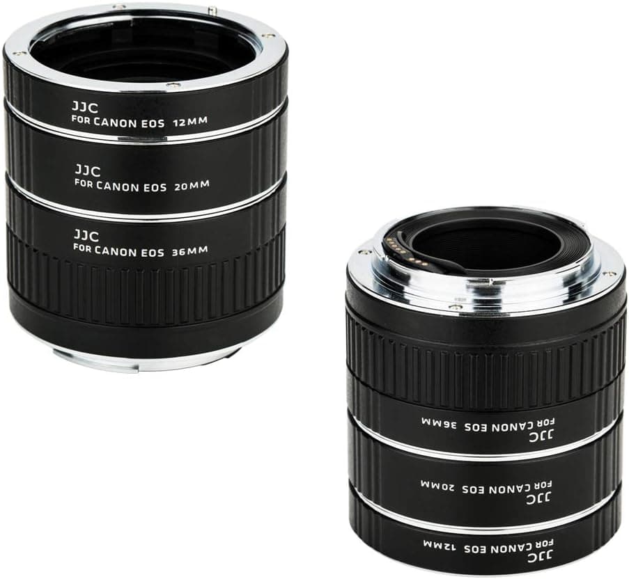JJC EF & EF-S Mount Auto Focus Extension Tube Set for Canon EOS 90D 80D 70D 60D 77D Rebel T6 T7 T5 T8i T7i T6i T6s T5i T4i SL3 SL2 EOS 6D Mark II 7D Mark II 5D Mark IV III 5Ds R 1Dx Mark III and More