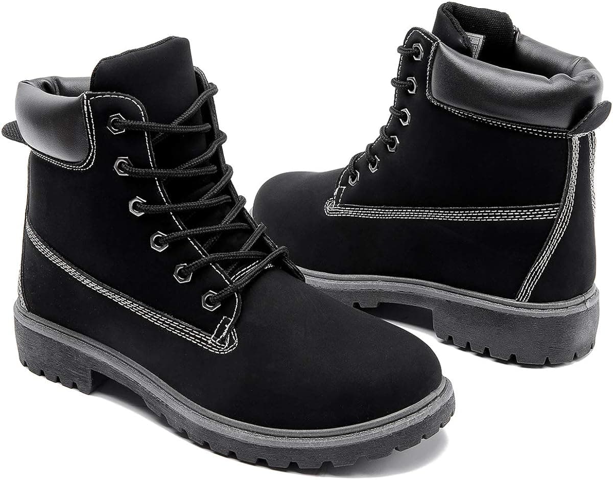 Women's Hiking Boots Backpacking Trekking Boots Waterproof Lightweight Ankle Booties (Black,US9)