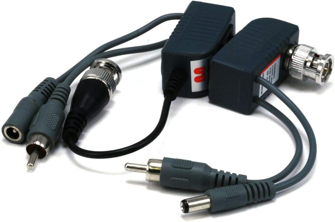 Monoprice 106879 1 Channel Passive CCTV BALUN - Video/Audio/Power Over Cat5 (Black)