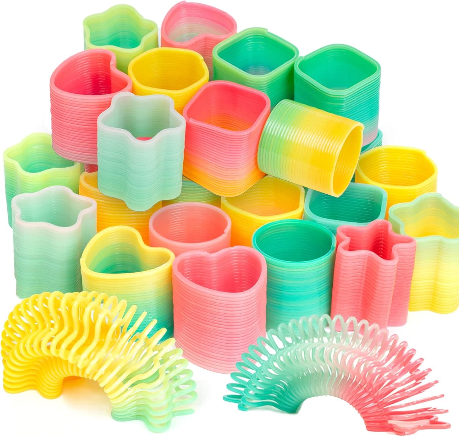 JOHOUSE Mini Springs Bulk Toys, 36PCS Spring Rainbow Magic Fidget Stress Coil for Kids, Easter Party Favors, Easter Eggs Hunt, Easter Basket Stuffers, Classroom Prize Supplies