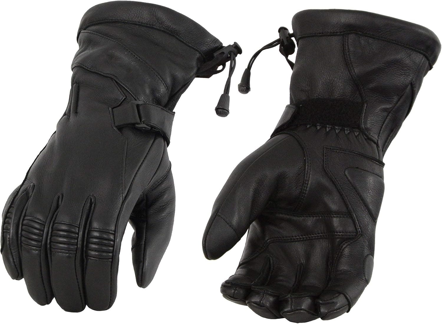 Milwaukee Leather MG7518 Men's Black Deerskin Leather Gauntlet Gloves