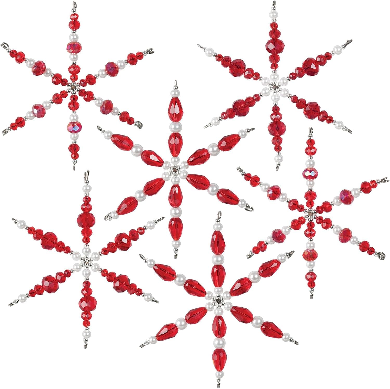 Solid Oak Ruby Snowflakes Ornament Kit, Color 2
