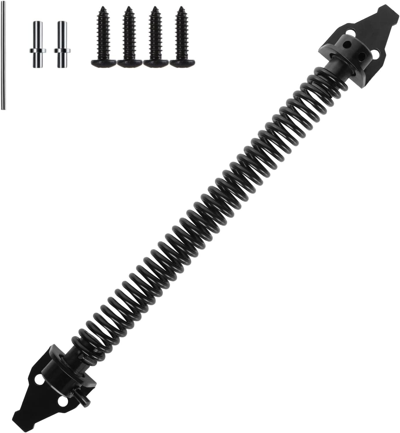 14 inch Gate Spring Self Closing Outdoor Black Door Springs to Close Door Hardware with Adjustable Tension Tool for Wooden Gates and Vinyl Fence