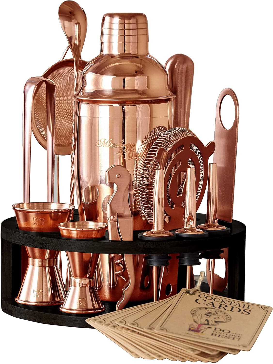 Mixology & Craft Bartender Kit - 15 Piece Set Including Cocktail Shaker and Bar Accessories, Perfect for Drink Mixing at Home, Plus Exclusive Recipe Cards