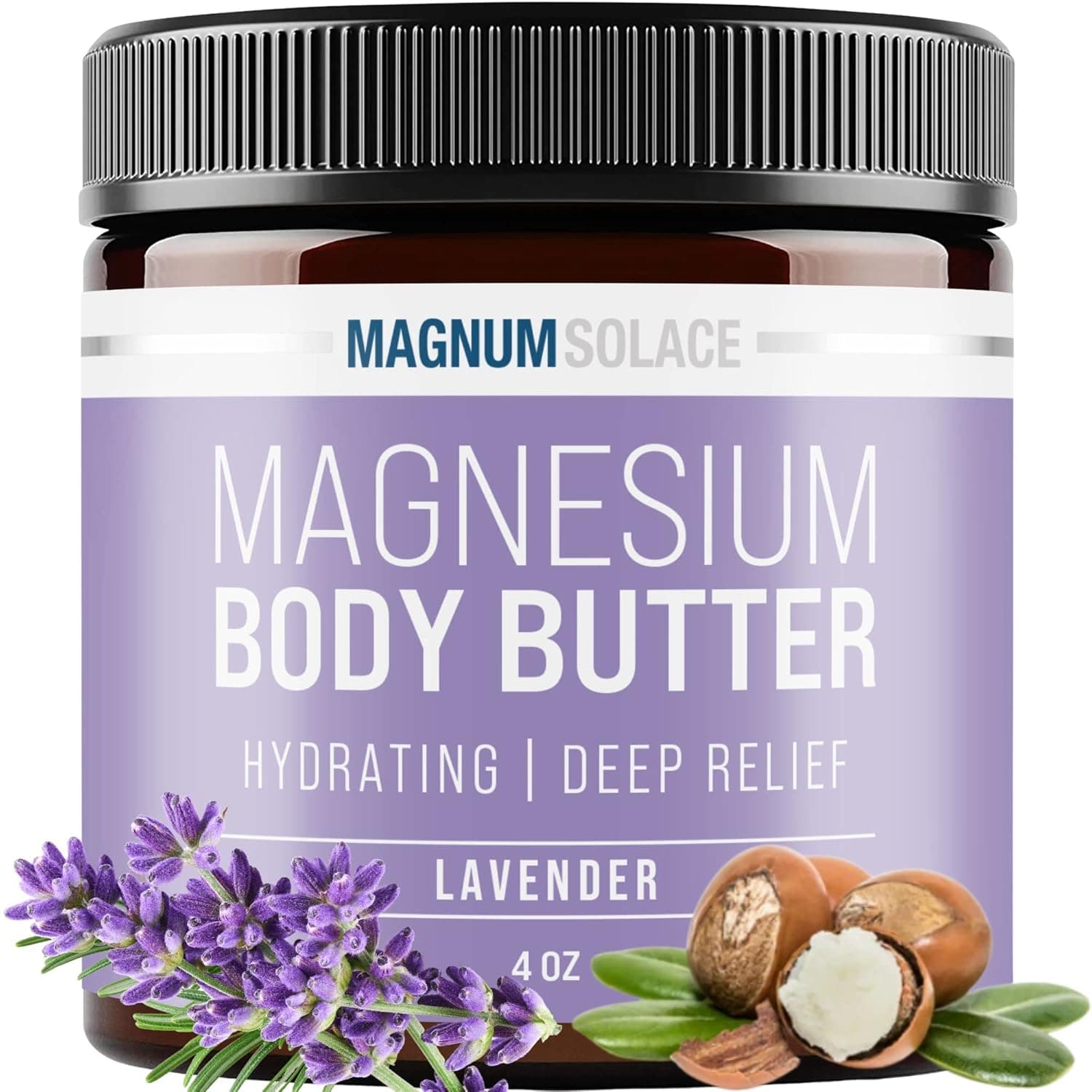 Magnesium Body Butter for Women - Magnesium Lotion Alternative with Mango, Shea, Grapeseed & Magnesium Oil for Legs - Lightly Scented with Lavender, Tea Tree & Cedarwood