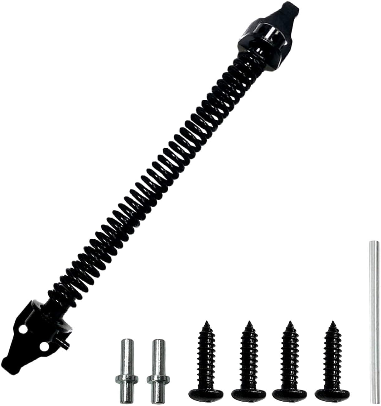 14 inch Heavy Duty Self Closing Gate Spring with Adjustable Tool, Self-Close Door Spring for Wood/Wooden/Vinyl Fence with Screws, Black Steel with Powered Coated, Essential Hardware for Gate