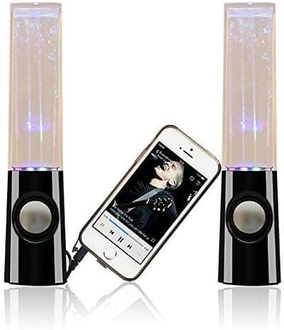 I-Kool WTR-Blck Original Water Dancing Speakers Super Charged Bass Extra Large Works with USB/Aux Cable, Black