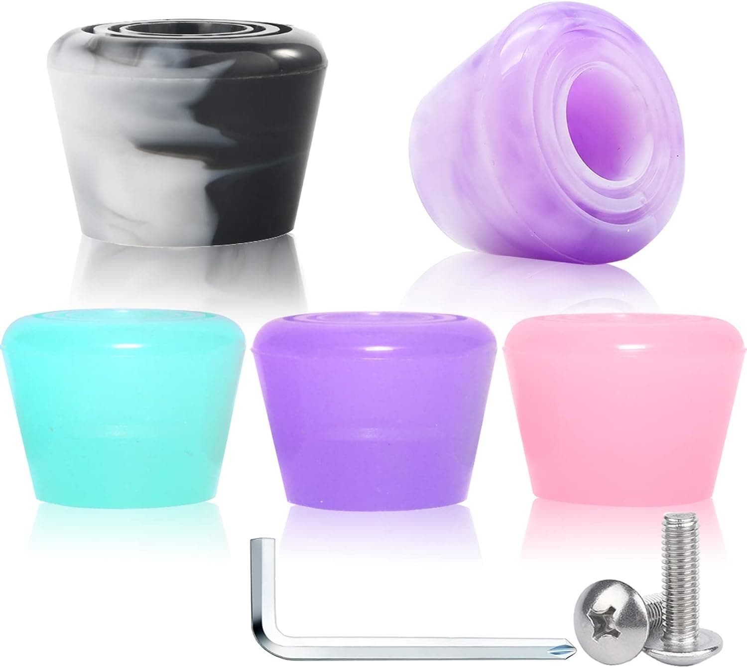VNAKER PU Rubber Roller Skate Toe Stoppers 1 Pair with Screws