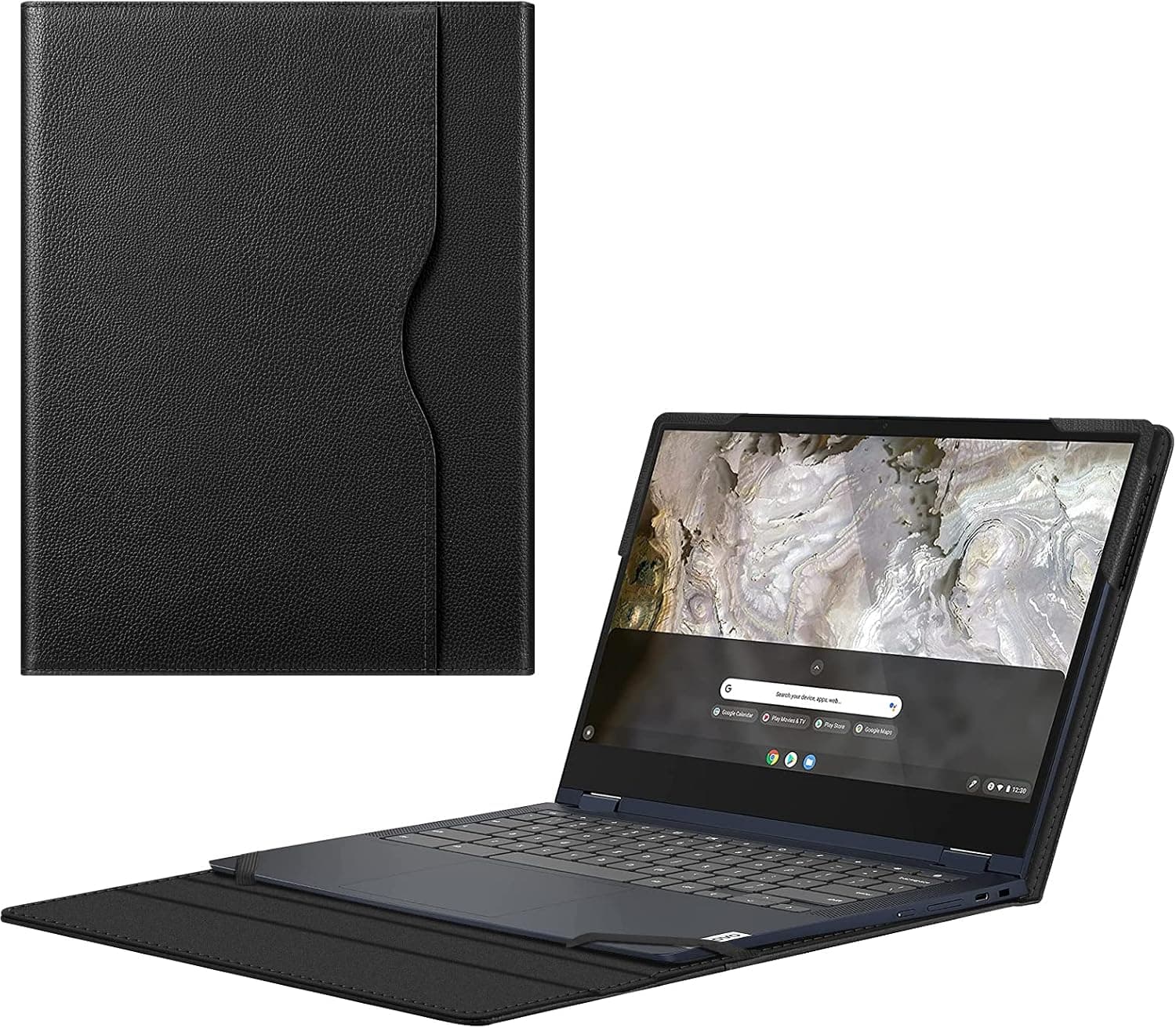Fintie Sleeve Case Cover for 13.3" Lenovo Chromebook Flex 5/Lenovo IdeaPad Flex 5i Chromebook/Lenovo IdeaPad Flex 5 CB 13IML05/Lenovo Yoga 720-13ikb - Premium Portfolio Book Cover, Black