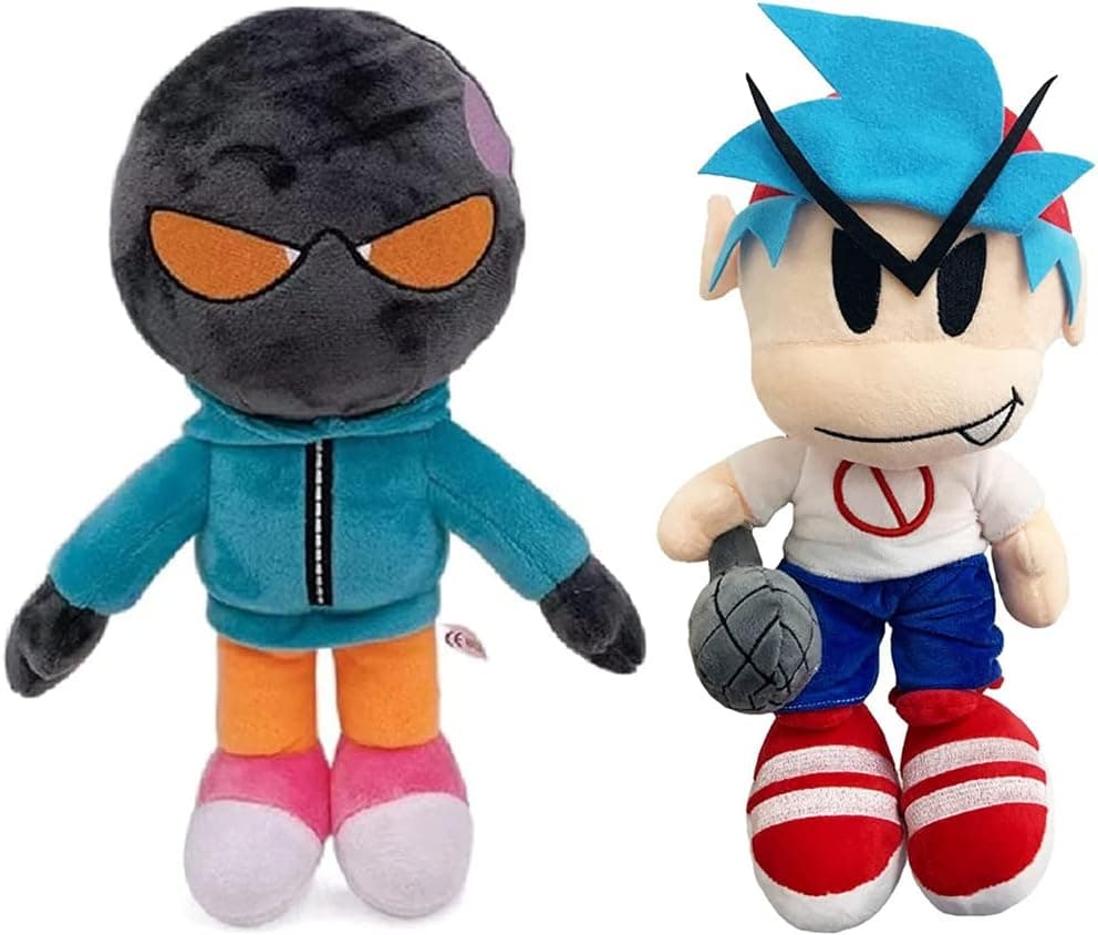 GXLXDHSH Friday Plush Toy Doll,Friday Whitty and Boyfriend Plush Toy Halloween Birthday Present (FNF BF+Whitty)