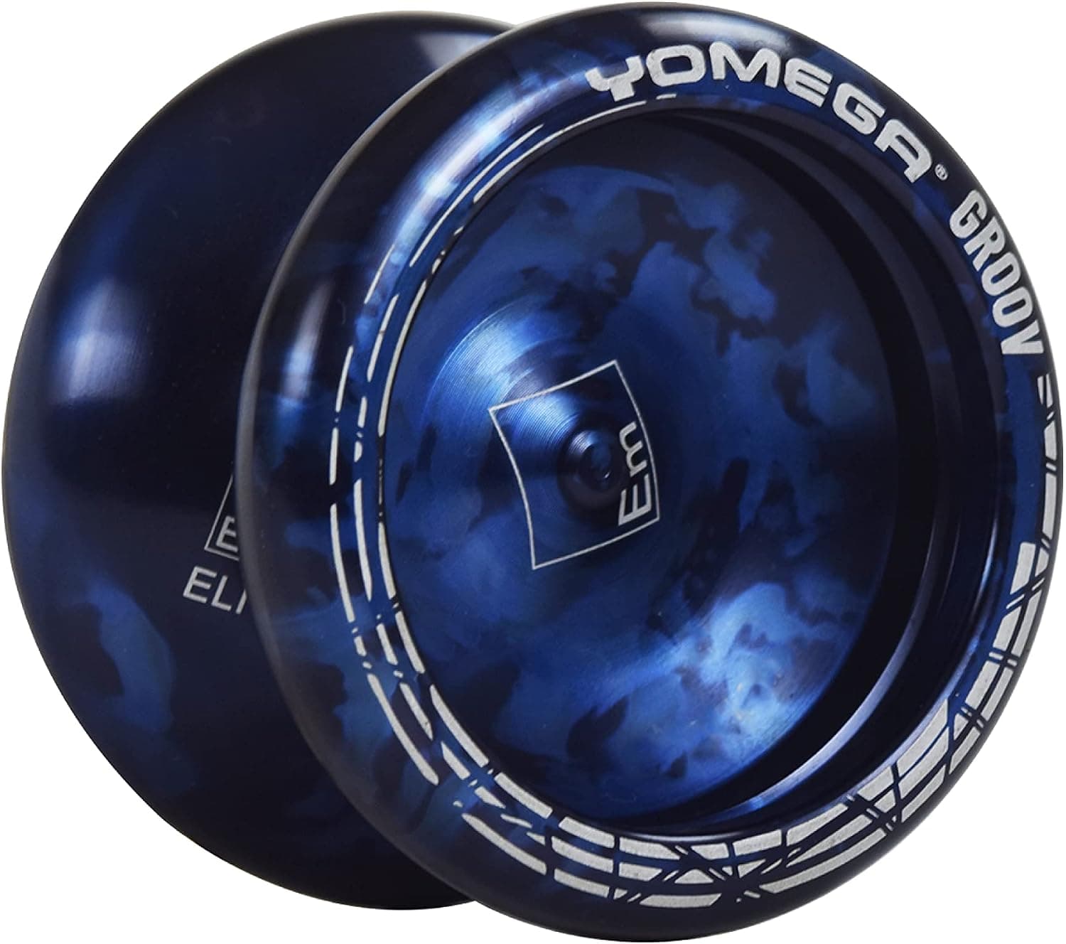 Yomega Groov – Pro Level Aluminum Metal Yoyo for Advance Players – Round Shaped, C Size Ball Bearing Yoyo with Adjustable Responsive/Nonresponsive Play + 3 Month Warranty (Black and Blue)