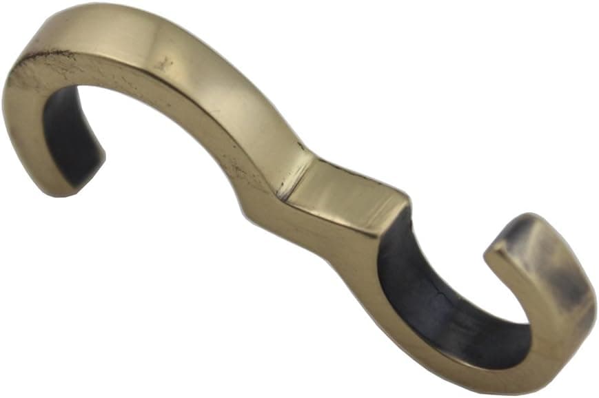 Thin Profile Antique Brass Picture Rail Hook