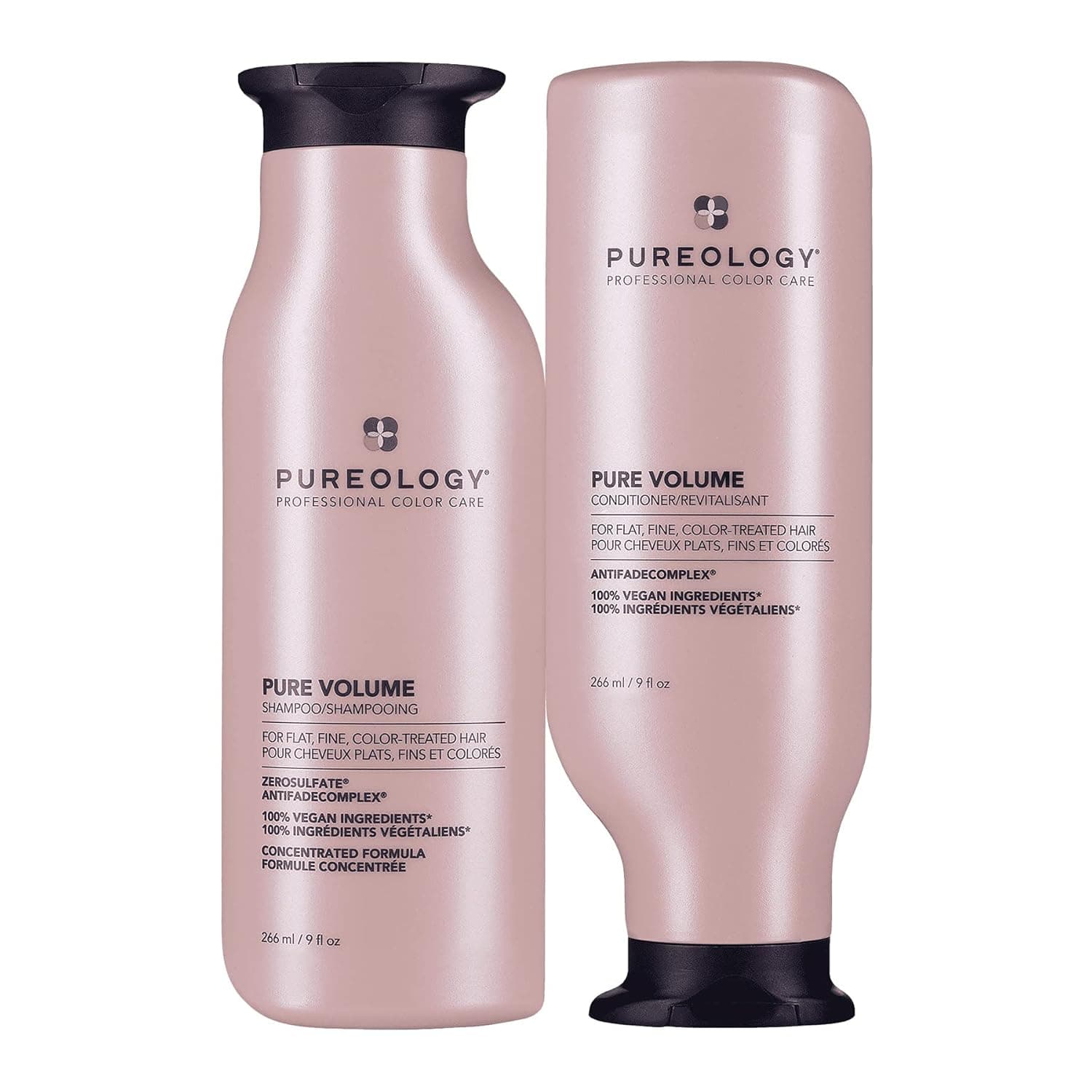 Pureology Pure Volume Volumizing Shampoo and Conditioner Set | For Flat, Color-Treated Hair | Sulfate-Free | Vegan | Paraben-Free