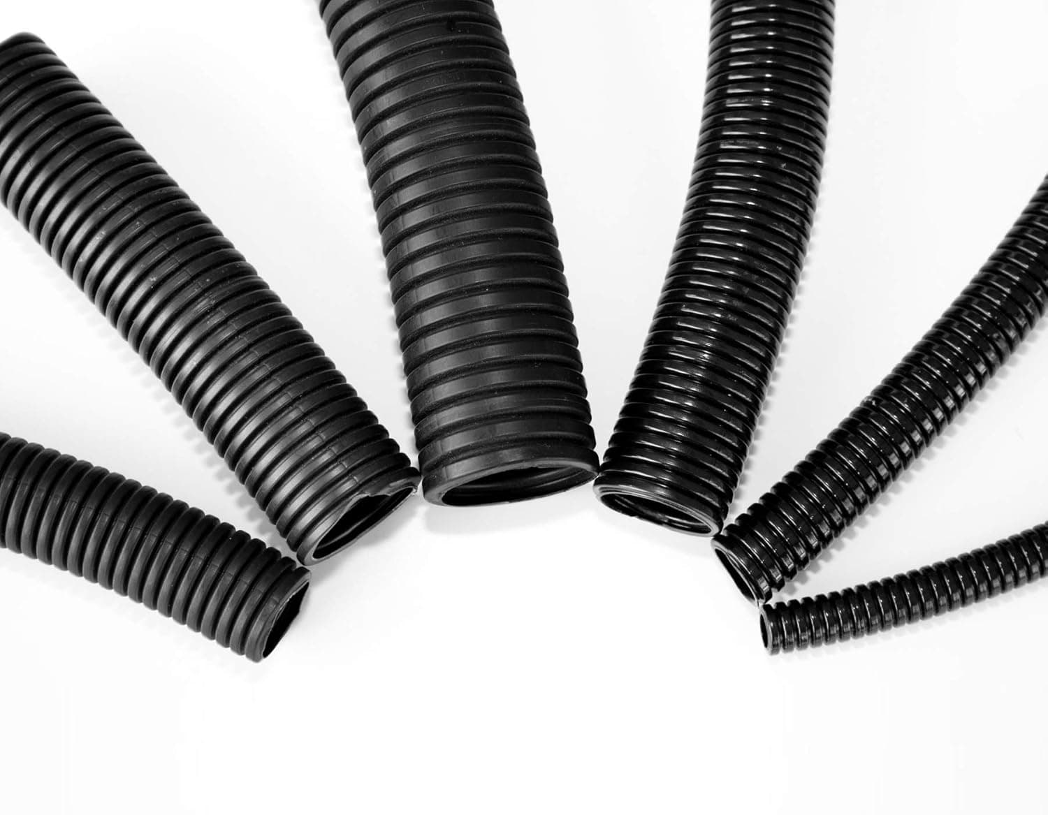 1/4" Wire Loom Non-Slit Polyethylene Corrugated Flexible Innerduct Conduit - 10FT - Black