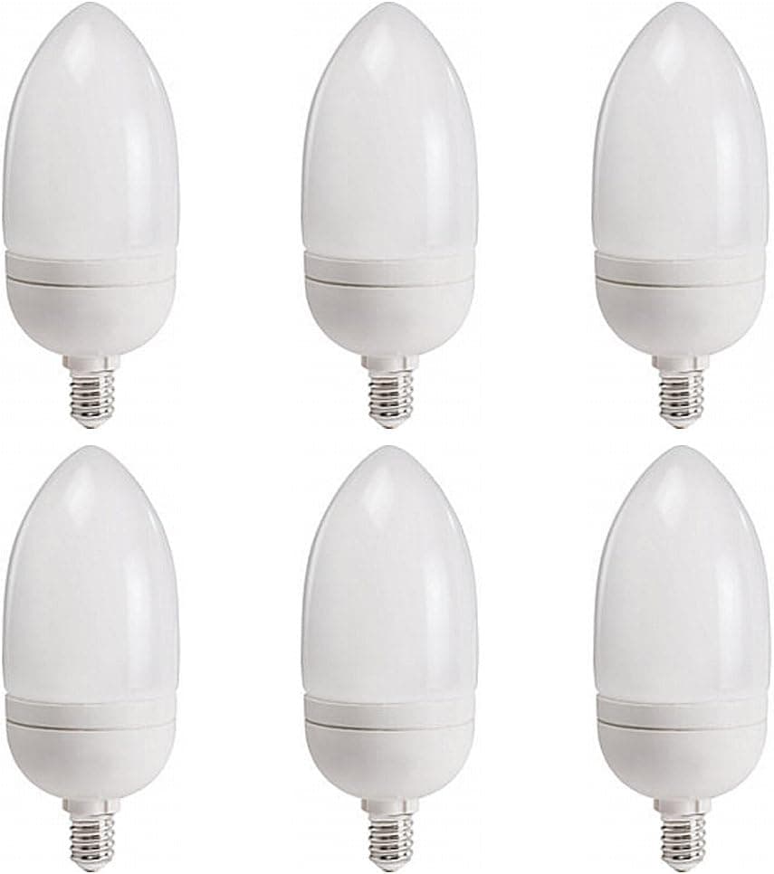Philips 417410 40-watt Equivalent Candle Compact Fluorescent Candleabra Base CFL Light Bulb, 6-Pack