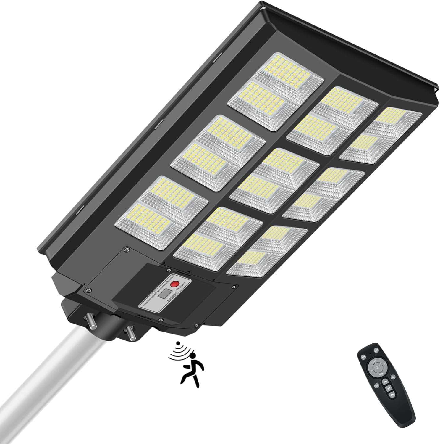INSDEA 1000W Led Solar Street Light Outdoor, IP65 Waterproof Solar Security Flood Lights Motion Sensor, 100000LM Solar Parking Lot Lights, Dusk to Dawn Solar LED Light Lamp for Garden Yard Path