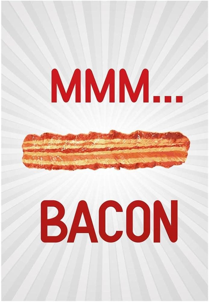 Laminated MMM. Bacon Art Poster Print 13 x 19in