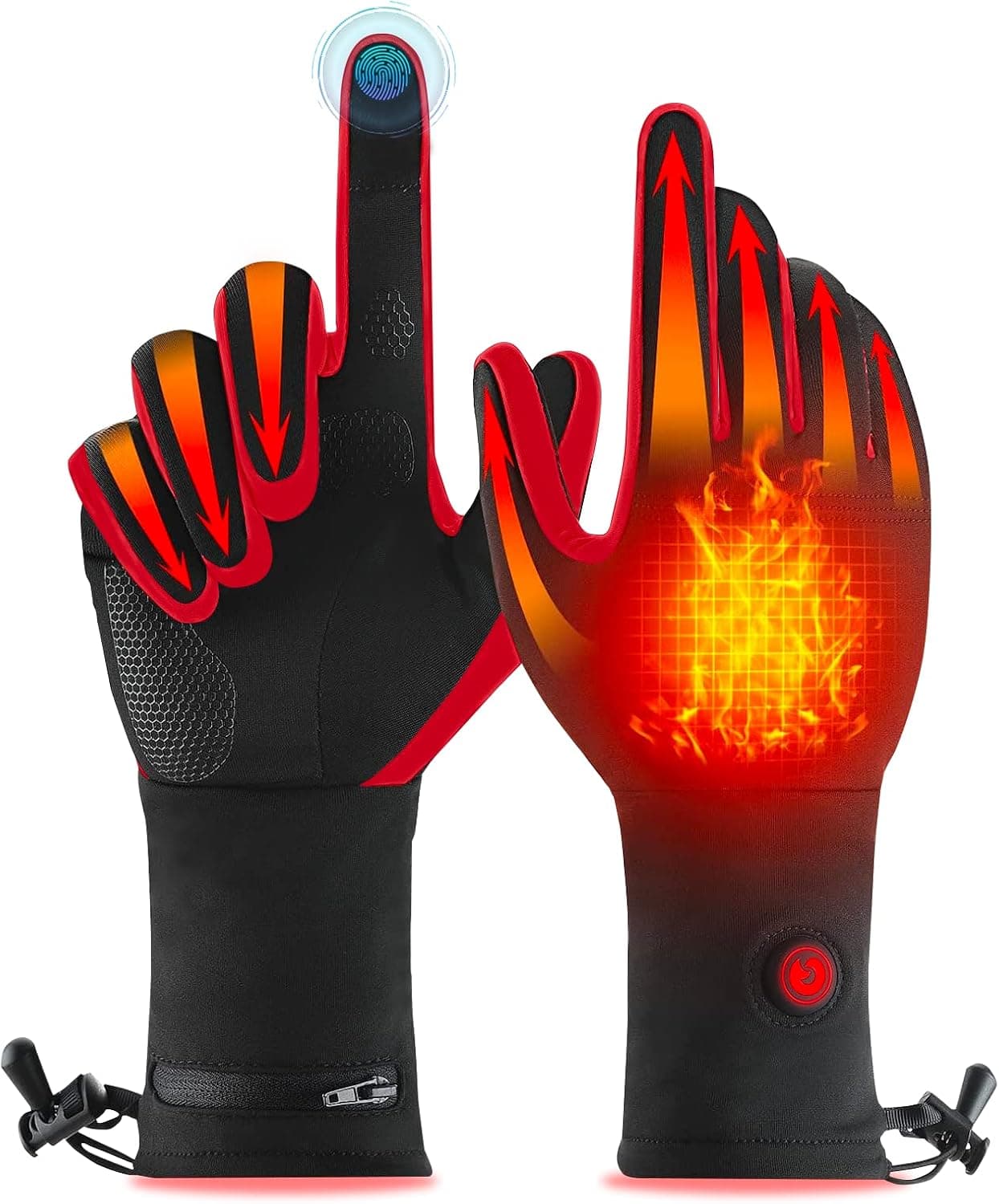 Heated Glove Liners for Men Women, Rechargeable Battery Electric Heated Gloves, Aexinbo Heated Glove Liners Thin Perfect for Winter Work, Ski, Motorcycle, Hunting, Running, Cycling, Arthritis, Raynaud