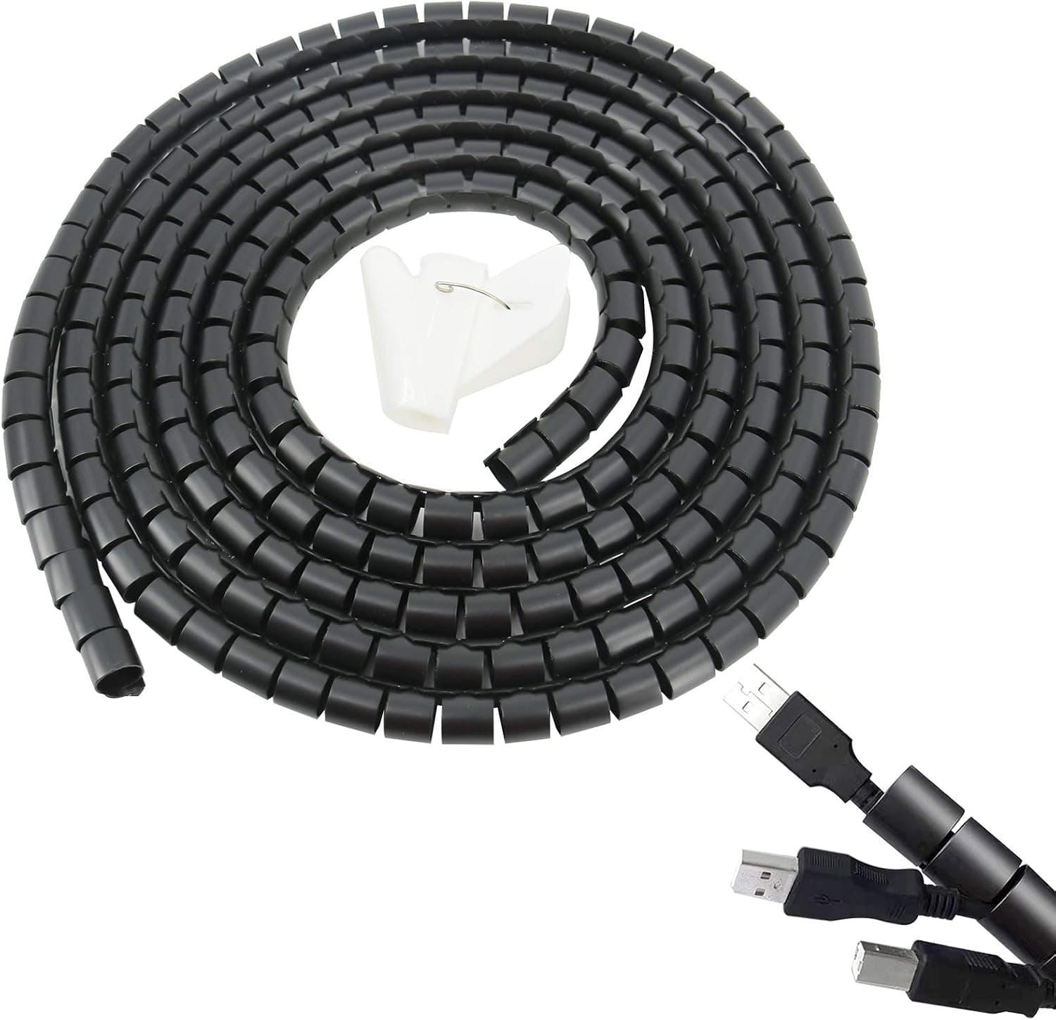 HOMOKUS 2 Pcs Cable Management Sleeves, Cable Wrap, Cord Sleeve, for PC & TV Cable Management, 2 3’ Length, 0.8” Diameter