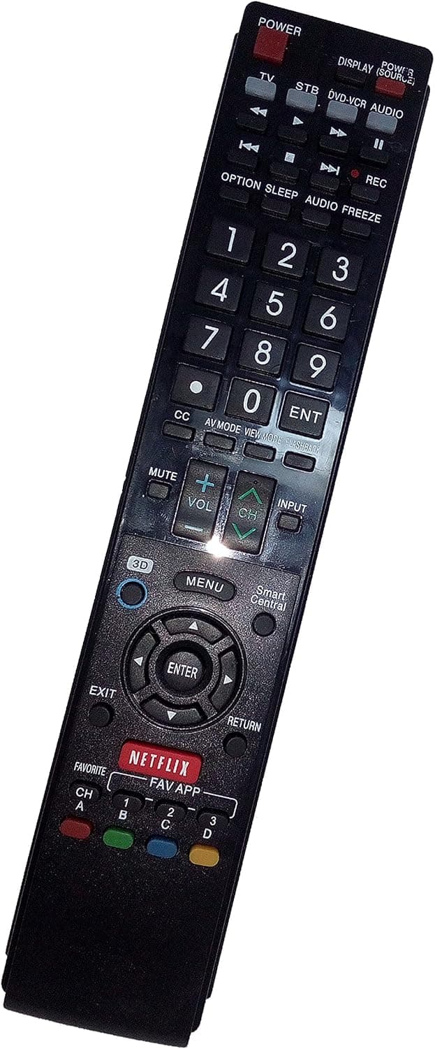 Replaced Remote Control Compatible for Sharp LC70LE745U LC-70LE650U LC-60LE830U LC70LE835 LC60LE830 AQUOS LED LCD HD TV with Netflix 3D Button