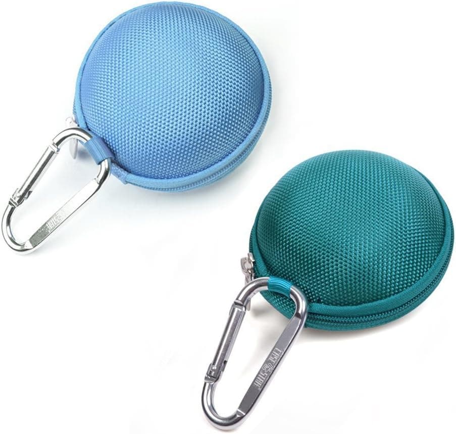 Case Star 2 PCS EVA Clamshell Style Case Bag for Panasonic RPHJE120 In-Ear Headphone Earphone Earbuds Charging Cable with Case Star Cell Phone Bag (Light Blue and Dark Green)