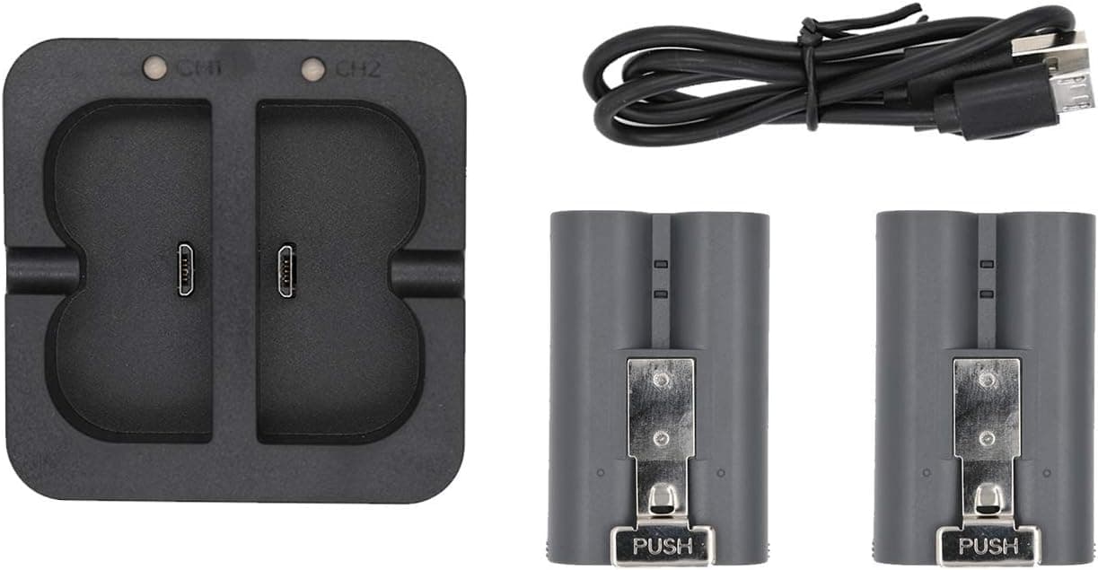 Teseko Charging Station and 2 Packs Rechargeable Lithium-Ion Battery, Compatible with Ring, for Video Doorbell 2 Doorbell 3 and Spotlight Cam Battery 6040mAh