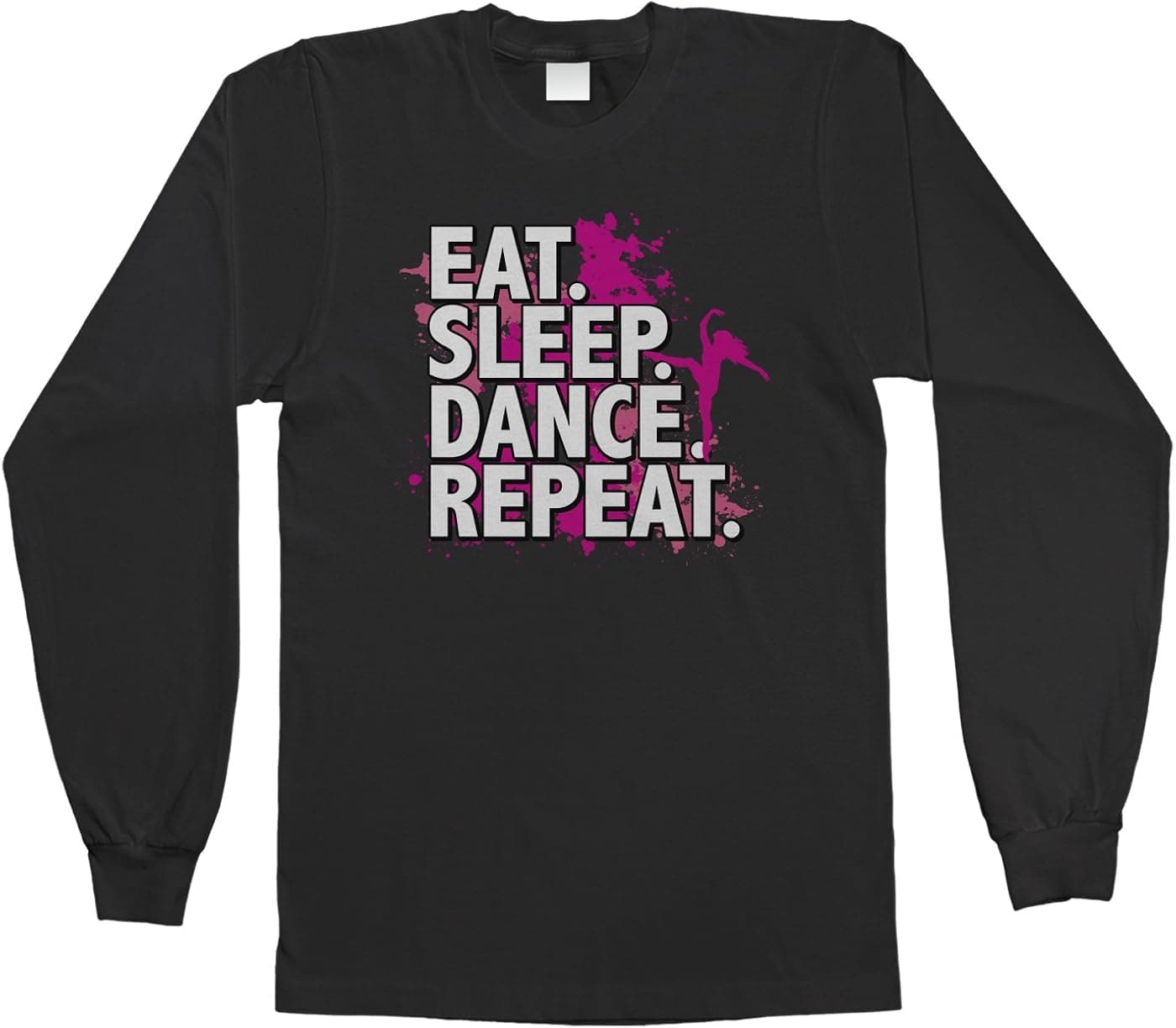 Threadrock Big Girls' Eat Sleep Dance Repeat Youth Long Sleeve T-Shirt