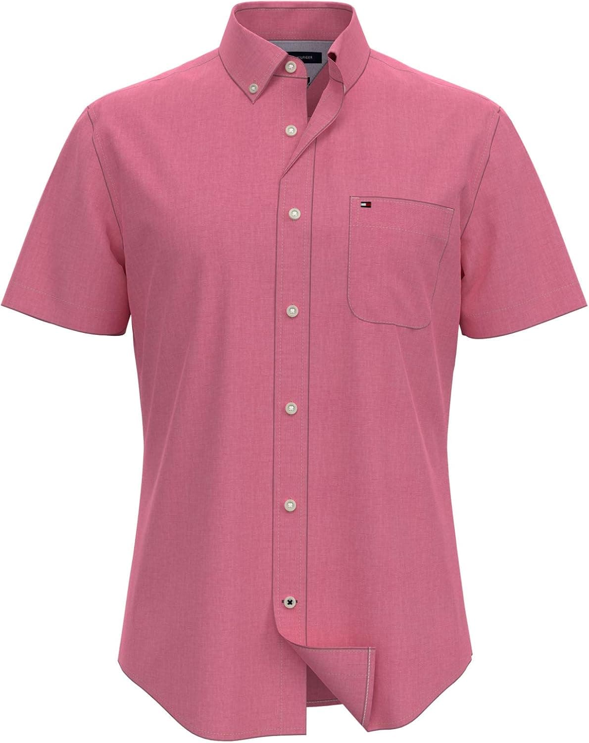 Tommy Hilfiger Men's Short Sleeve Button Down Shirt in Custom Fit