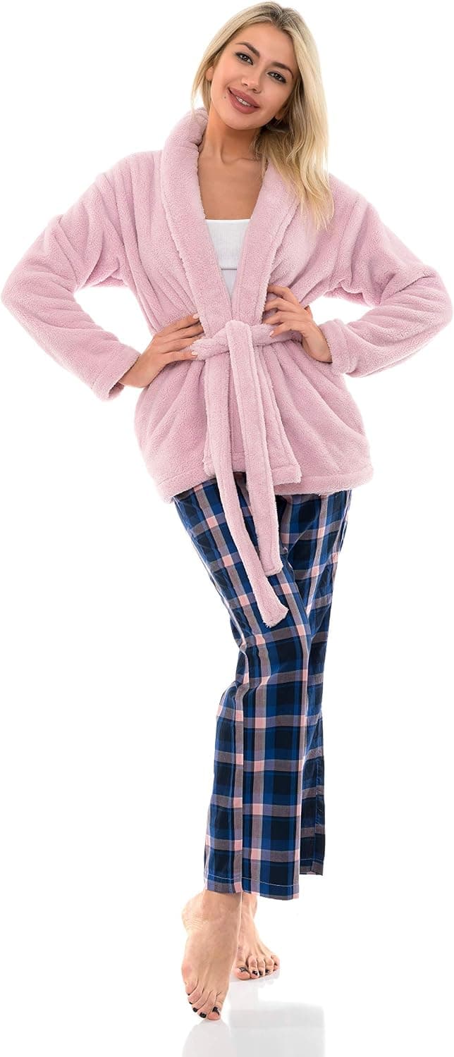 TowelSelections Women's Bed Jacket Fleece Cardigan Cuddly Robe