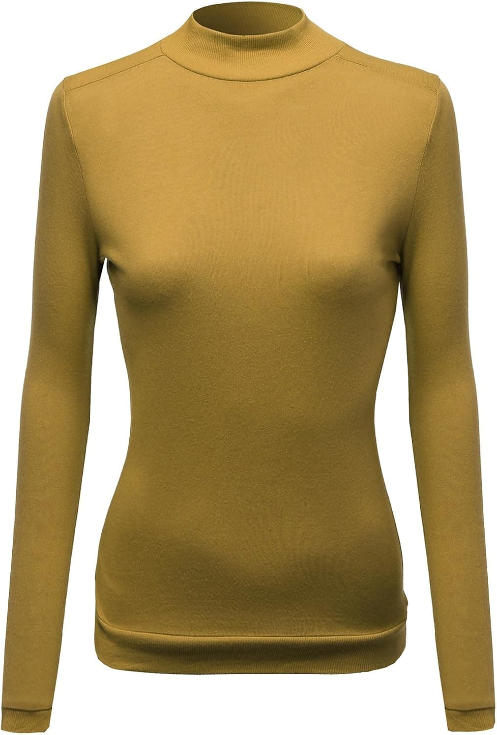 Women's Mock Turtle Neck Long Sleeve Knit Top Sweater