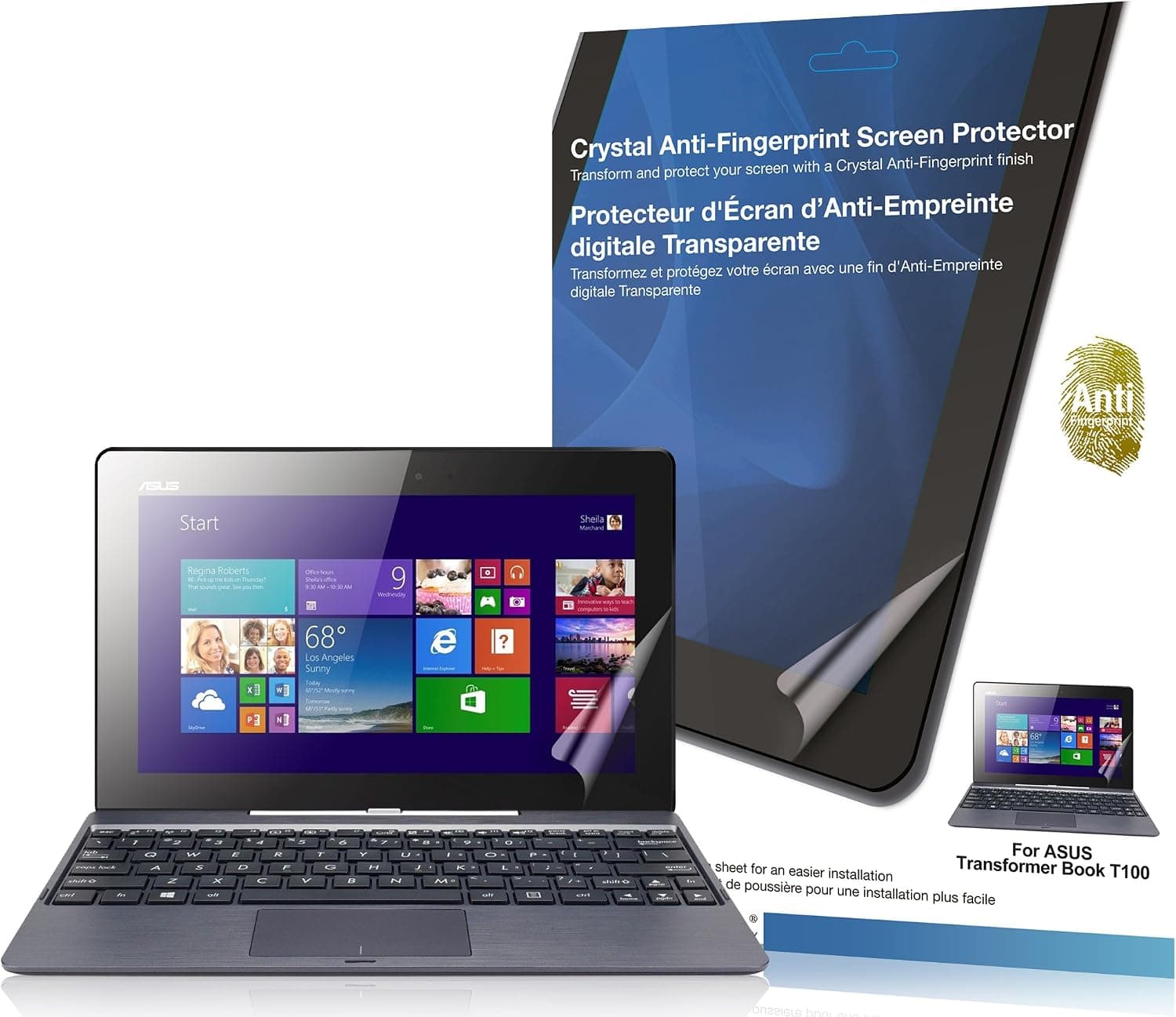 Green Onions Supply Crystal Anti-Fingerprint Screen Protector for ASUS Transformer Book T100 (RT-SPATBT10001AF)