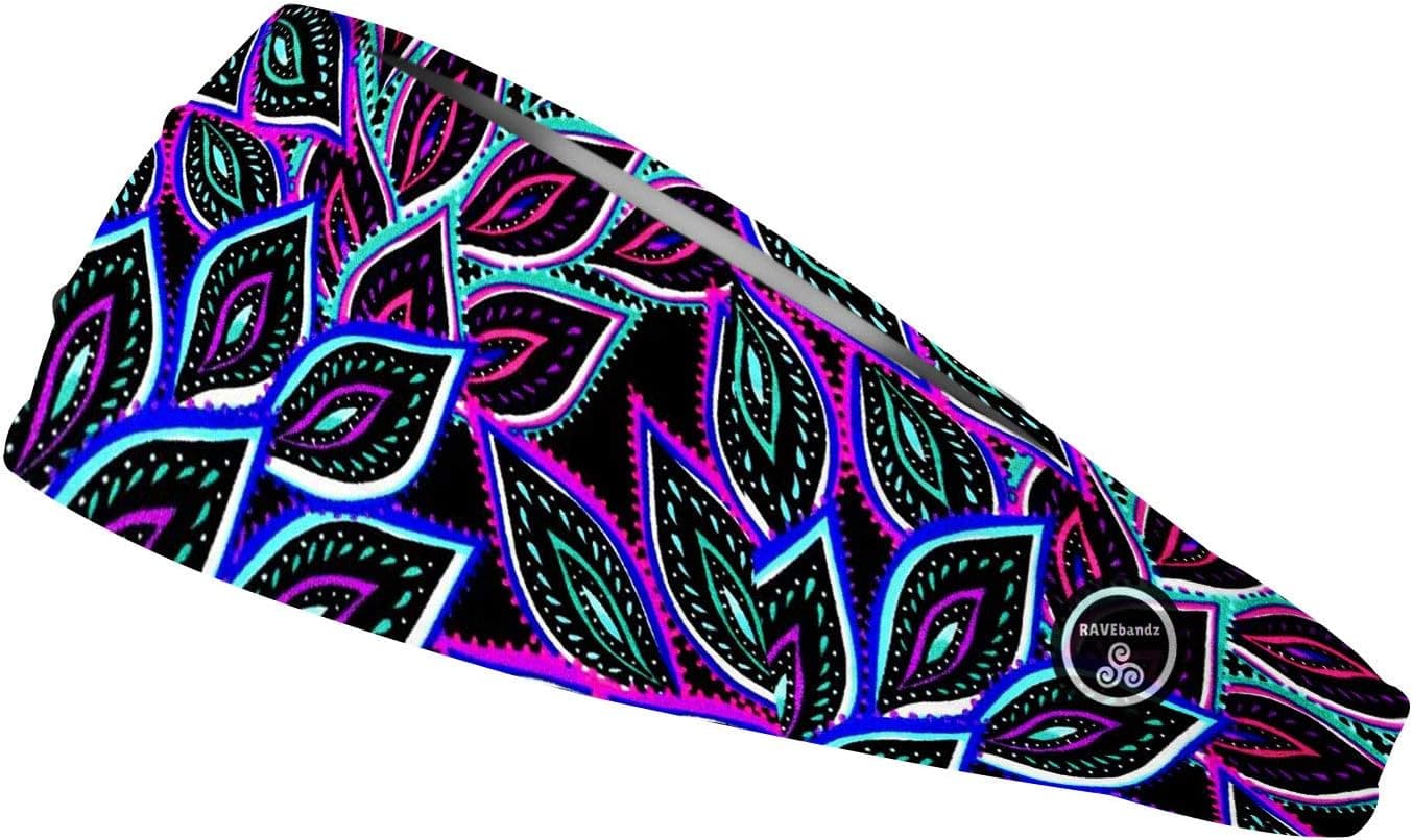 RAVEbandz! PRO Wide Stretch Non Slip Hair Bands– Moisture Wicking, Lightweight, Breathable Fabric Headbands – Unisex Designs for Everyone – for Sports, Workouts, Style