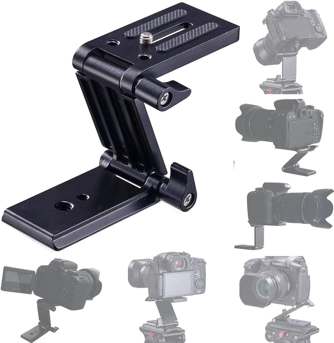 Universal Flex Tilt Head Z Mount Bracket Tripod Quick Releas Plate Mounting Compatible with Monopod Slider Rail Cage Rig Stabilizer Gimbal DSLR Camera