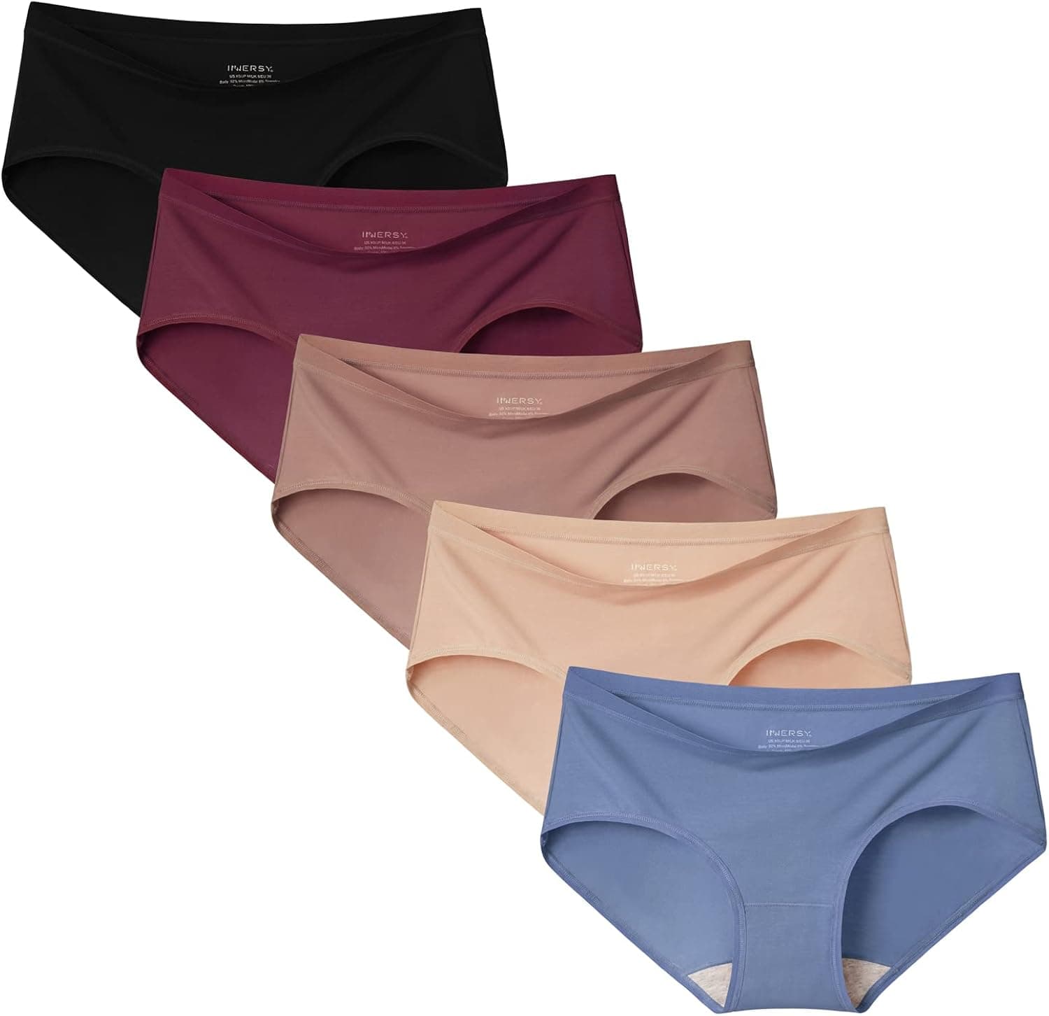 INNERSY Women's Soft & Thin No Show Modal Underwear Quick Dry Panties for Summer 5-Pack