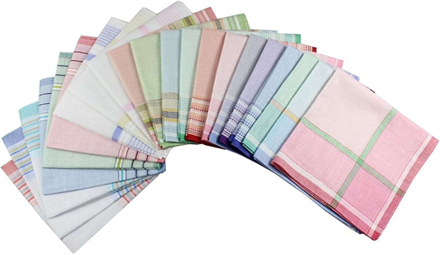 Liseaforu Elegant Stripe Cotton Handkerchief Fashion Gift Hankies