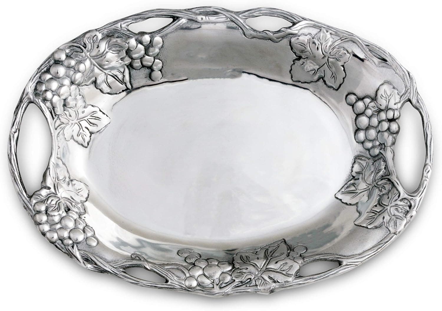 Arthur Court Designs Aluminum Grape Oval Tray 13.5" x 9"