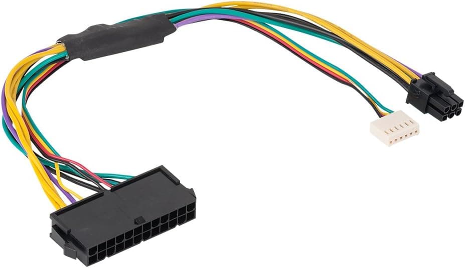ATX Power Cable, VANDESAIL 24 Pin to 6 Pin Pin ATX Main Power Supply Adapter Cable for DELL 780 980 760 960 Workstation 30cm (1 Pack)