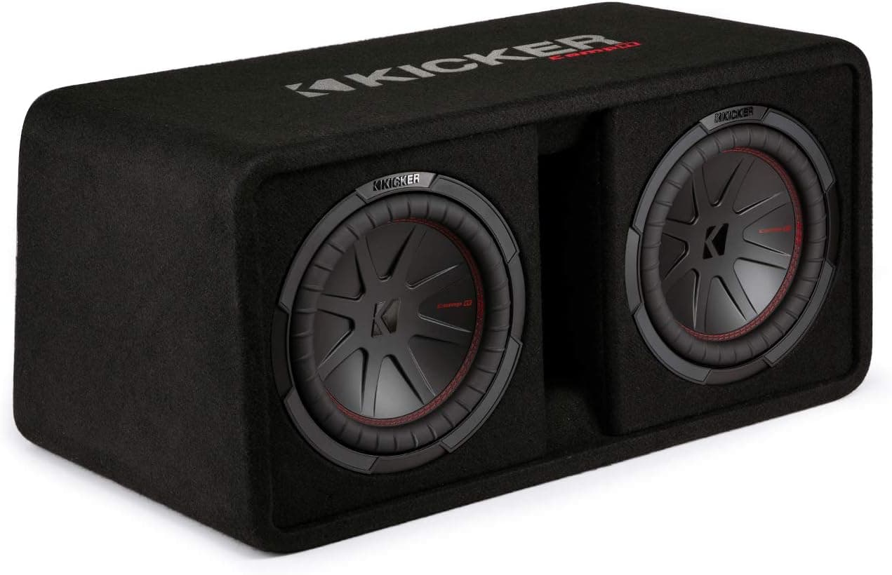 KICKER CompR 10"(25cm) Dual subwoofers in Vented encl, 2ohm, RoHS Compliant