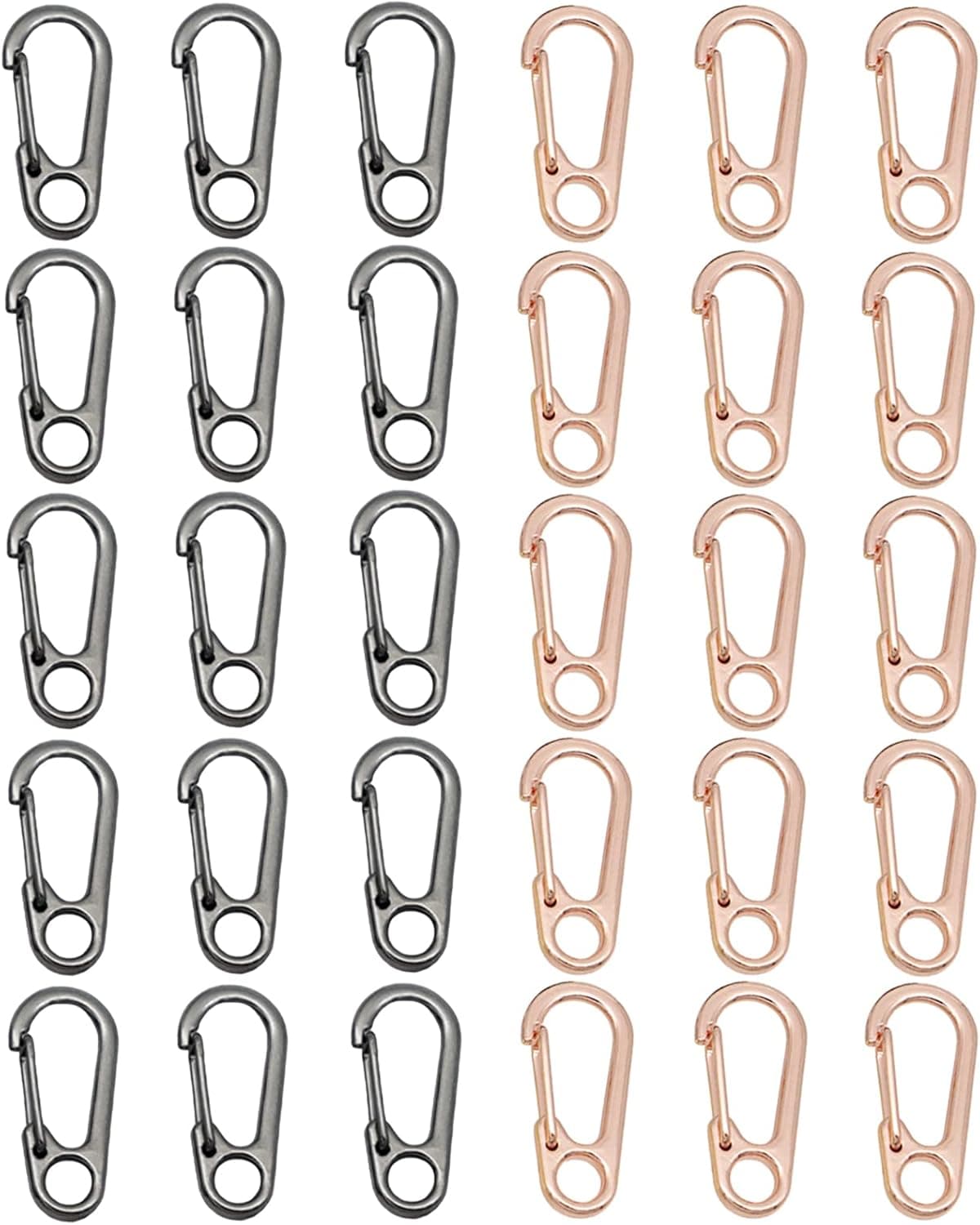 30PCS Mini Carabiner Clip, Small Carabiner Suitable for Use with Keychains, Flashlights, Tents, Ropes
