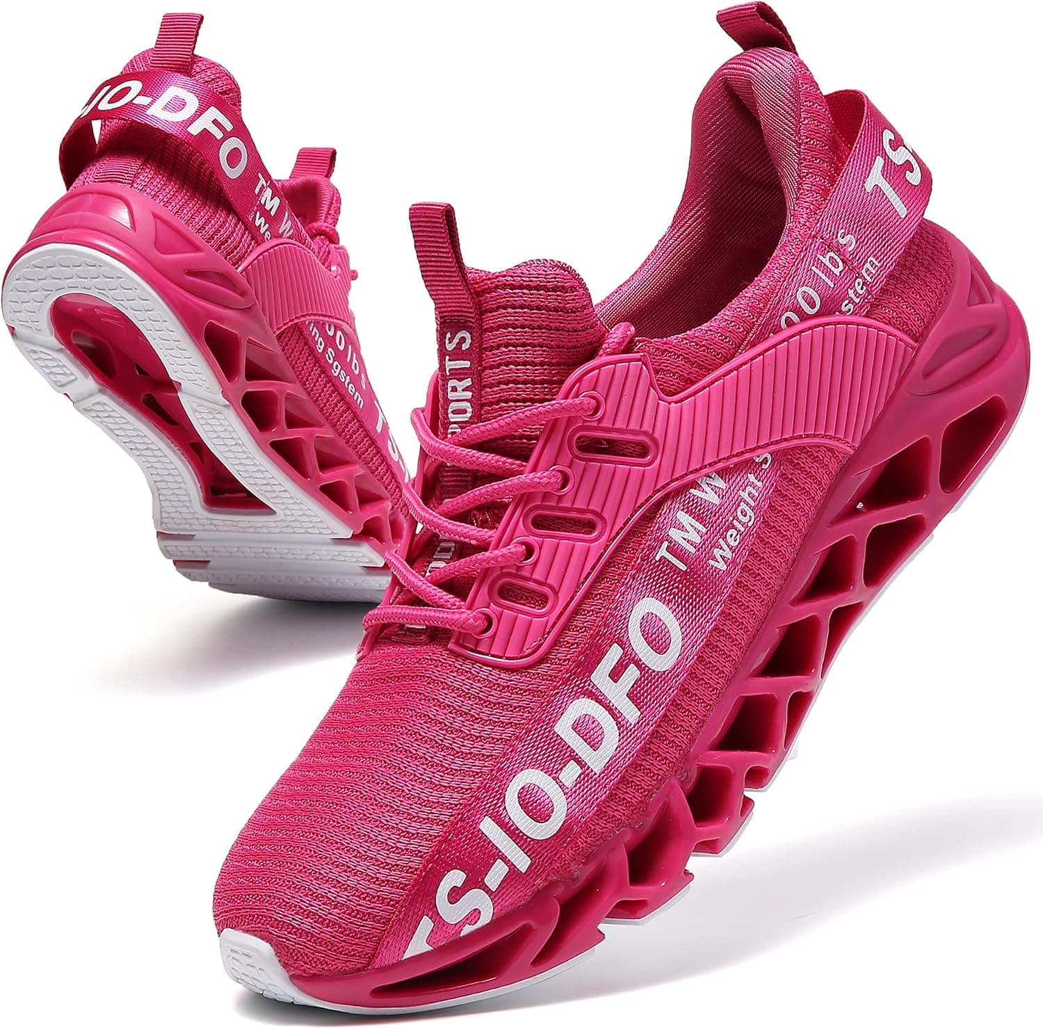 SKDOIUL Fashion Men Sport Athletic Walking Shoes mesh Breathable Comfort Sneakers Runner Jogging Casual Tennis Trainers Rose Red Size 12