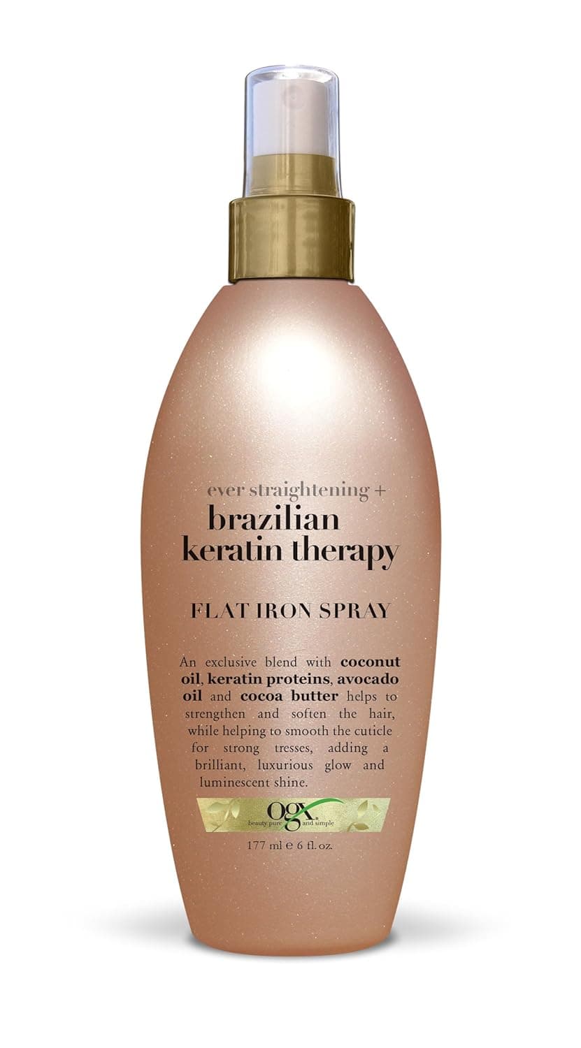 OGX Ever Straightening + Brazillian Keratin Therapy Flat Iron Spray, 6 Ounce