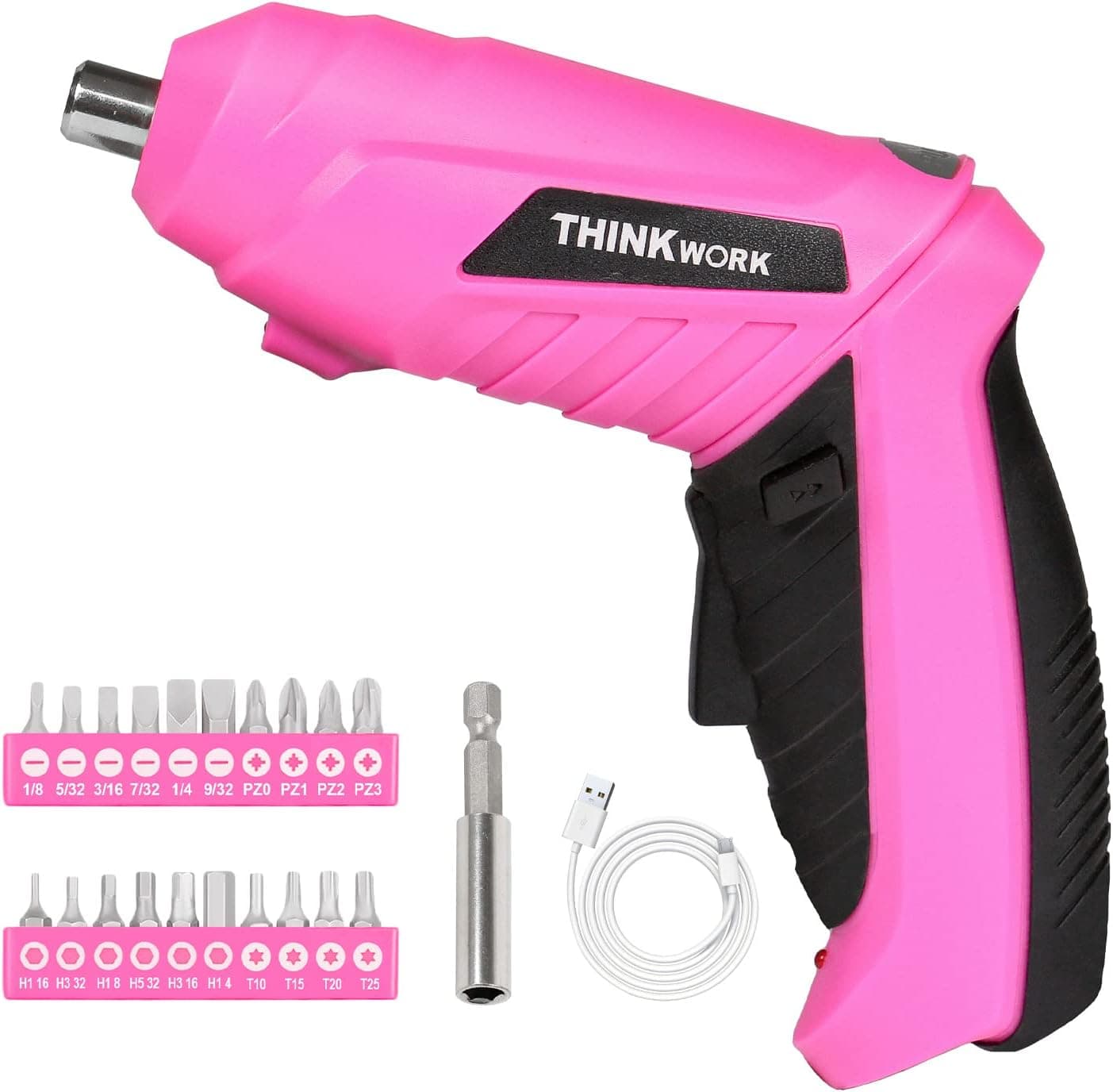 THINKWORK Cordless Screwdriver, 180° Rotatable 3.6V Electric Screwdriver Kit with LED Light, for Home DIY & Furniture Installation