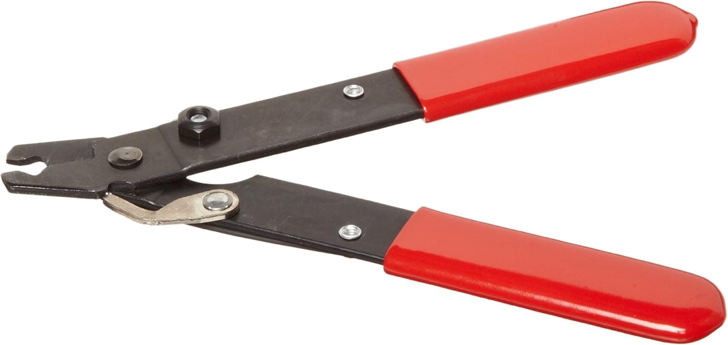 Xcelite 103SNV Industrial Wire Stripper with Red Plastic-Coated Cushion Grip Handle, 5-1/4" Length, 8 AWG Stripping Range