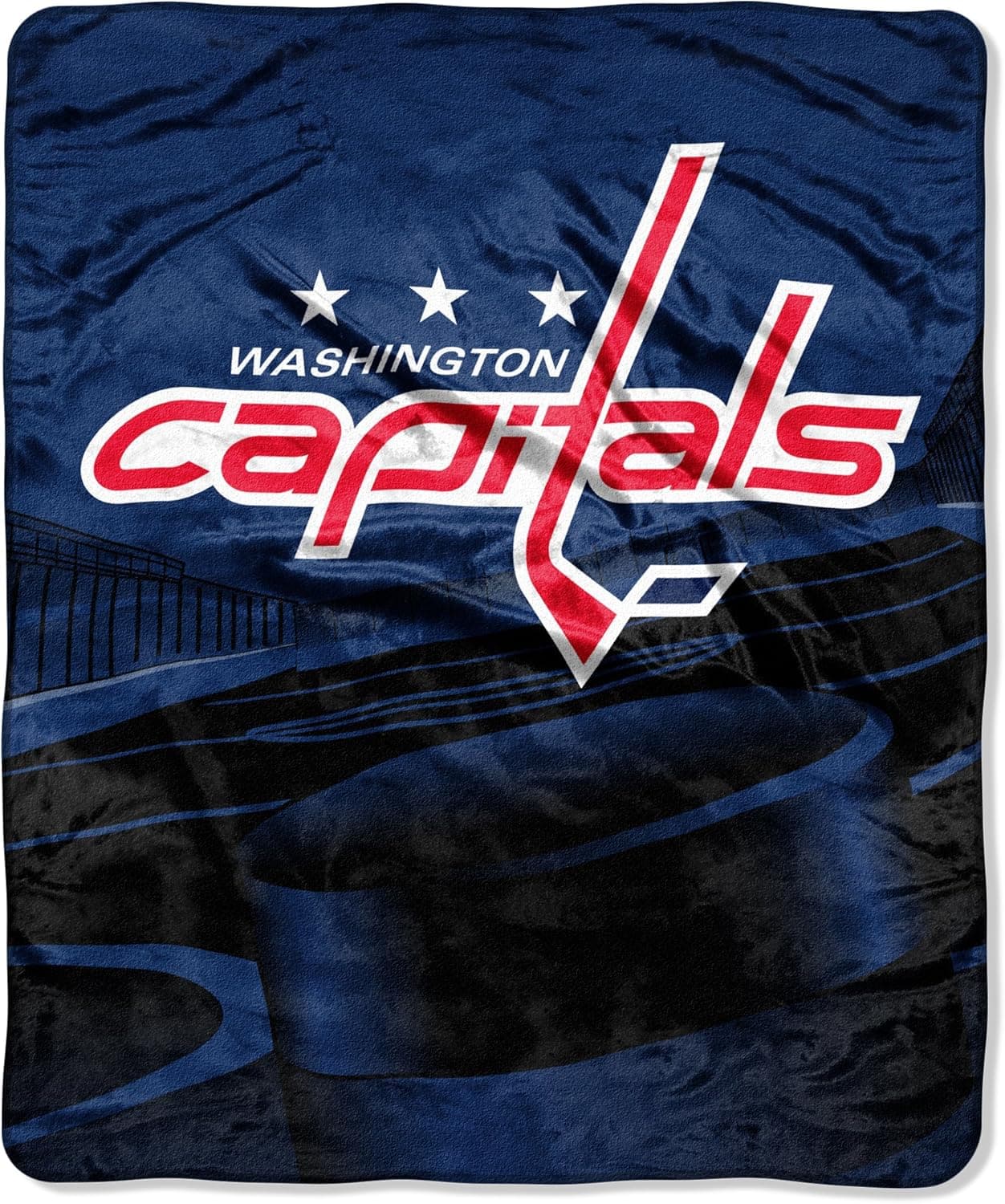 NHL Washington Capitals Micro Raschel Plush Throw Blanket, Power Shot Design